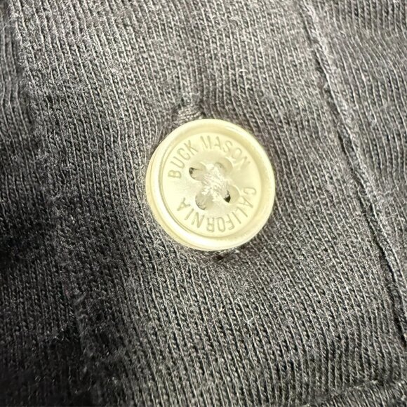 Buck Mason T-Shirt Henley Short Sleeve Stretch Cotton Black XL - Picture 3 of 8